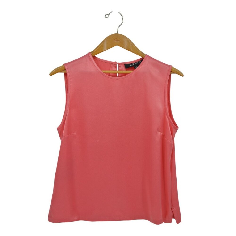 Kasper Salmon Coral Silky Tank‎ Blouse Top Size 10